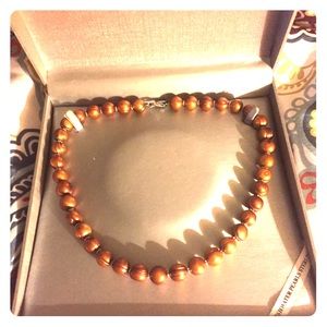 Zales Brown Freshwater Pearl Strand Necklace
